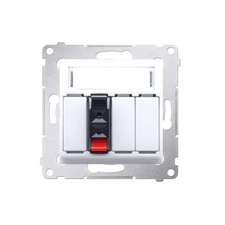 Gniazda-glosnikowe - białe gniazdo głośnikowe 1-krotne z polem opisowym dgl31.01/11 simon 54 kontakt-simon 