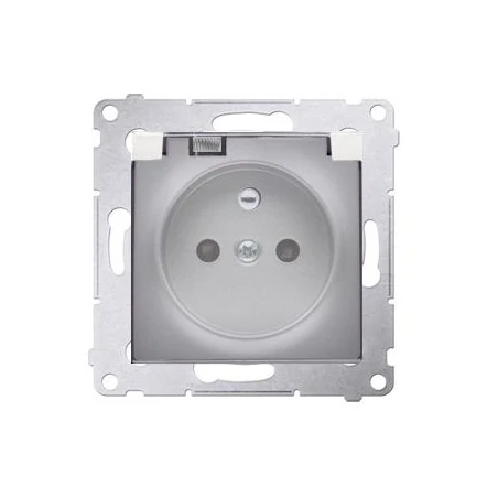 Gniazda-pojedyncze-podtynkowe - gniazdo wtyczkowe pojedyncze z klapką ip44 srebrny mat dgz1bz.01/43a simon 54 kontakt-simon 