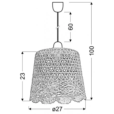 Lampy-sufitowe - różowa lampa wisząca z ręcznie wykonanym wzorem na kloszu 1x60w e27 nonna 31-38487 candellux 