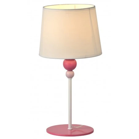 Lampki-nocne - lampka nocna biało różowa 1x60 w e27 bebe 41-38968 candellux 