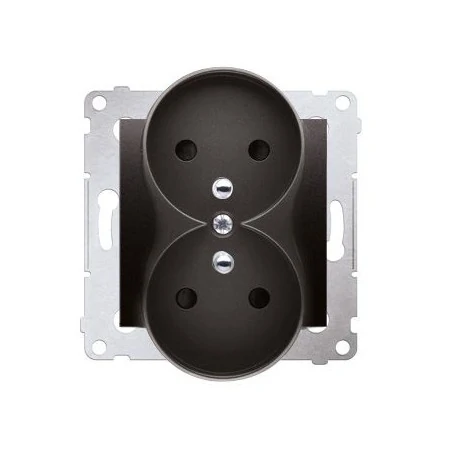 Gniazda-podwojne-podtynkowe - gniazdo podwójne z uziemieniem do ramek nature antracyt dgz2mzn.01/48 simon 54 nature kontakt-simon 