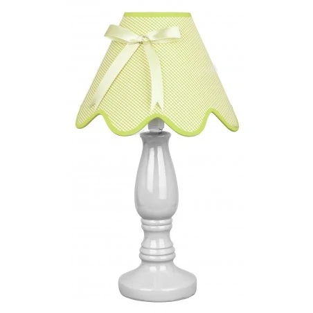 Lampki-nocne - lampa gabinetowa pistacjowa z kokardą 1x40w e14 lola 41-14580 candellux 