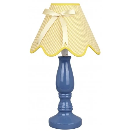 Lampki-nocne - niebiesko żółta lampa gabinetowa 1x40w e14 lola 41-63472 candellux 
