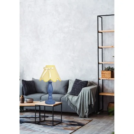 Lampki-nocne - niebiesko żółta lampa gabinetowa 1x40w e14 lola 41-63472 candellux 