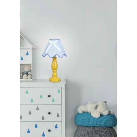 Lampki-nocne - wyjątkowa lampa nocna żółto niebieska 1x40w e14 lola 41-63489 candellux 