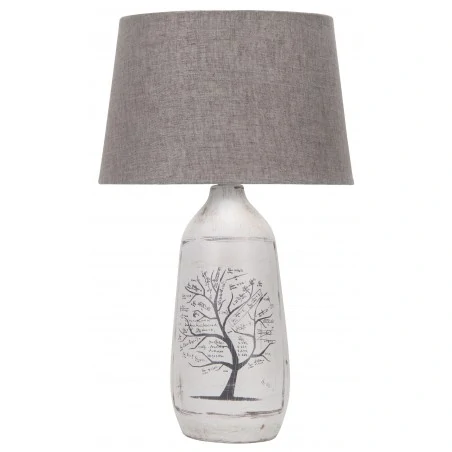 Lampki-nocne - szara lampka z motywem drzewa walia e27 60w 41-39187 candellux 