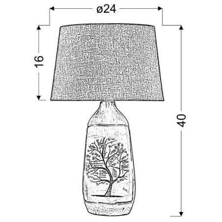 Lampki-nocne - szara lampka z motywem drzewa walia e27 60w 41-39187 candellux 