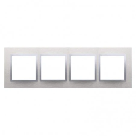 Ramki-poczworne - ramka poczwórna metalowa inox klasyczny drn4/77 simon 54 nature kontakt-simon 