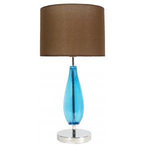 Lampki-nocne - brązowo-niebieska lampka gabinetowa 1x60w e27 h-57 marrone 41-01269 candellux 