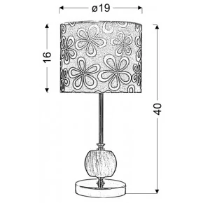 Lampki-nocne - lampka stołowa z niebieskim kloszem w kwiaty cort 41-34625 candellux 