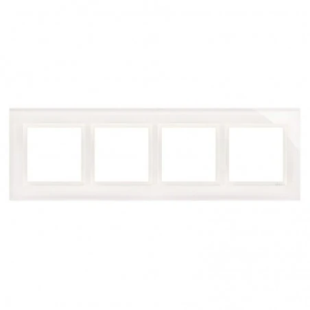 Ramki-poczworne - ramka poczwórna szklana biała perła drn4/70 simon 54 nature kontakt-simon 