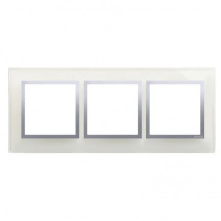 Ramki-potrojne - ramka potrójna szklana srebrna mgła drn3/71 simon 54 nature kontakt-simon 