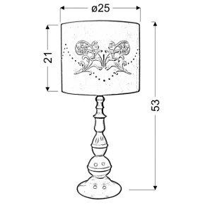 Lampki-nocne - lampka stołowa biała z kryształkami 1x60w e27 lans 41-53855 candellux 