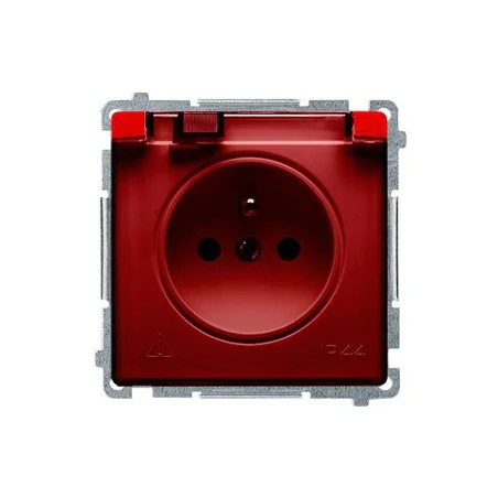 Gniazda-pojedyncze-podtynkowe - gniazdo wtyczkowe pojedyncze w wersji ip44 z przesłonami torów prądowych czerwony bmgz1bz.01/22a simon basic kontakt-simon 