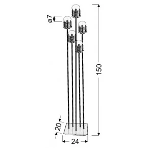 Lampy-stojace - lampa podłogowa chromowa o szklanych kloszach 5x20w g4 luxor 54-02818 candellux 