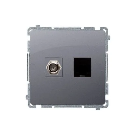 Gniazda-antenowe - gniazdo antenowe typu „f” + komputerowe rj45 kat.6 srebrny mat bmafrj45.01/43 simon basic kontakt-simon 