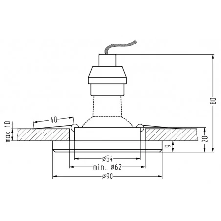 Oswietlenie - okrągła oprawa sufitowa na żarówkę gu10 50w + led smd 1w 230v ss-23 candellux 