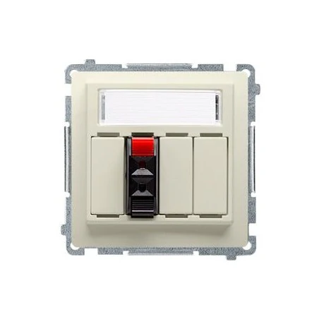 Gniazda-glosnikowe - beżowe gniazdo głośnikowe 1-krotne z polem opisowym bmgl31.01/12 simon basic kontakt-simon 