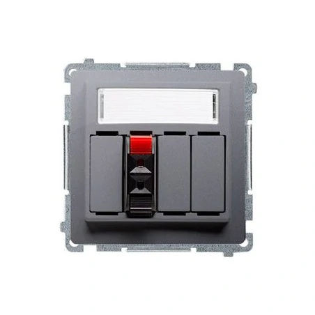 Gniazda-glosnikowe - gniazdo głośnikowe 1-krotne z polem opisowym inox bmgl31.01/21 simon basic kontakt-simon 