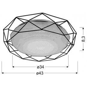 Plafony - lampa sufitowa chromowo-biała o średnicy 43cm 24w led 4000k sven 98-73211 candellux 