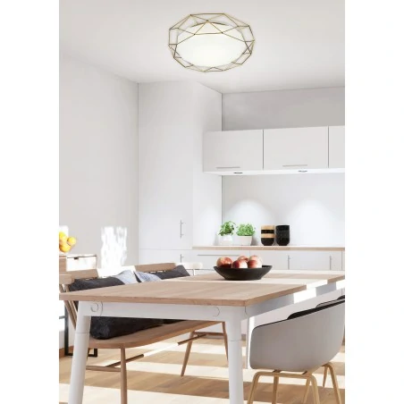 Plafony - plafon złoty emitujący neutralną barwą światłą 43cm 24w led 4000k sven 98-73174 candellux 
