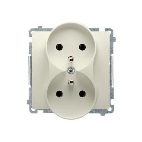 Gniazda-pojedyncze-podtynkowe - beżowe gniazdo wtyczkowe podwójne z uziemieniem z przesłonami bmgz2mz.01/12 simon basic kontakt-simon 