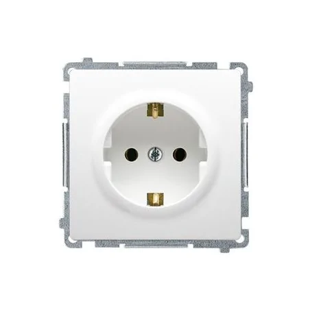 Gniazda-pojedyncze-podtynkowe - białe gniazdo wtyczkowe pojedyncze z uziemieniem typu schuko bmgsz1.01/11 simon basic kontakt-simon 