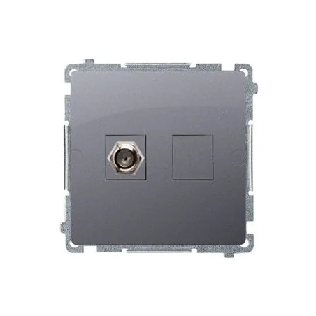 Gniazda-antenowe - gniazdo antenowe typu „f” pojedyncze srebrny mat bmaf1.01/43 simon basic kontakt-simon 