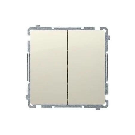 Wylaczniki-schodowe - beżowy włącznik schodowy podwójny z podświetleniem led kolor niebieski bmw6/2l.01/12 simon basic kontakt-simon 