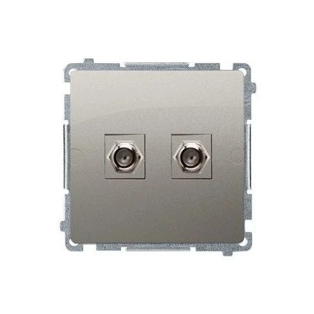 Gniazda-antenowe - satynowe gniazdo antenowe typu „f” podwójne bmaf2.01/29 simon basic kontakt-simon 