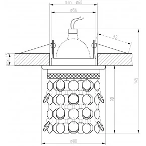 Oprawy-sufitowe-stale - ozdobna oprawka sufitowa g9 czerwone kryształki sk-68 2245600 candellux 