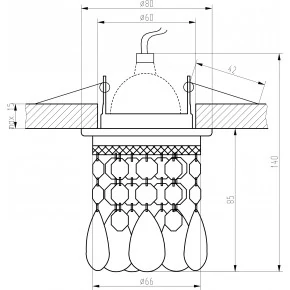 Oswietlenie - oprawa stropowa z kryształkami sk-64 2243989 candellux 