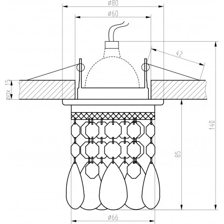 Oswietlenie - oprawa stropowa z kryształkami sk-64 2243989 candellux 