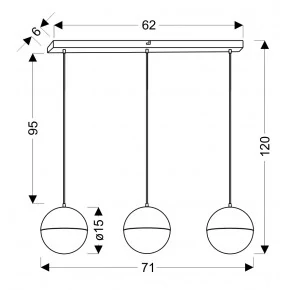 Lampy-sufitowe - lampa sufitowa czarna trzy kule led 70x15 3x5w 4000k apeti a0031-330 candellux 