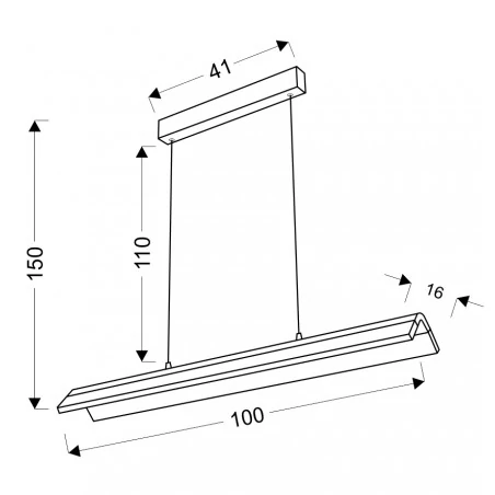 Lampy-sufitowe - stylowa wisząca lampa sufitowa led curacoa 100x16 33w 4000k apeti a0011-320 candellux 