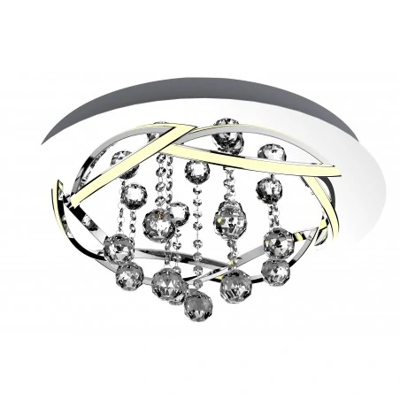 Plafony - chromowana lampa sufitowa led korfu 50 30w 4000k apeti a0016-160 candellux 