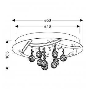 Plafony - chromowana lampa sufitowa led korfu 50 30w 4000k apeti a0016-160 candellux 