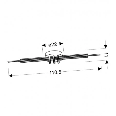 Plafony - ekskluzywna lampa sufitowa naksos led110x22 40w nikiel 4000k apeti a0018-160 candellux 