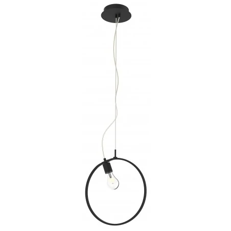 Lampy-sufitowe - lampa wisząca czarna koło led + żarówka e27 apeti a0024-321 candellux 