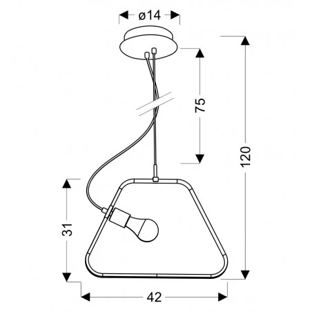 Lampy-sufitowe - lampa wisząca czarna w formie trapezu ikaria 42 1x60w e27 led+12w 4000k apeti a0023-321 candellux 
