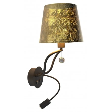 Kinkiety-do-salonu - czarno złoty kinkiet saria 1x6w e14 led+8w led apetia 0029-220 candellux 