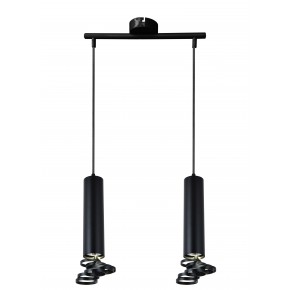 Lampy-sufitowe - czarna lampa wisząca sufitowa dwie tuby na żarówkę gu10 2x50w 32-78650 candellux 