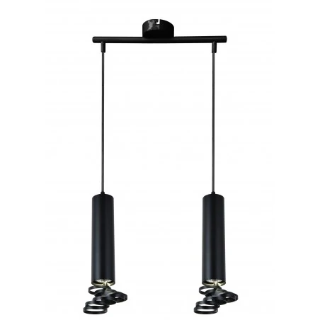 Lampy-sufitowe - czarna lampa wisząca sufitowa dwie tuby na żarówkę gu10 2x50w 32-78650 candellux 