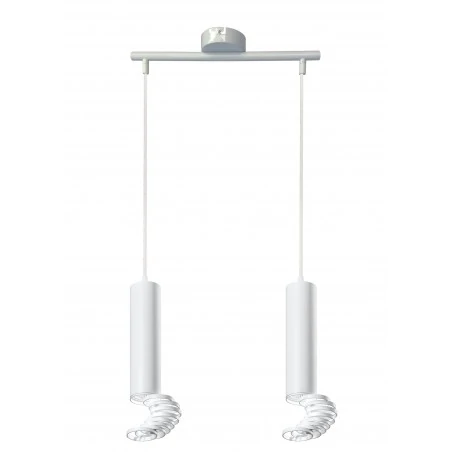 Lampy-sufitowe - lampa sufitowa wisząca dwie tuby gu10 2x50w biała 32-78636 candellux 