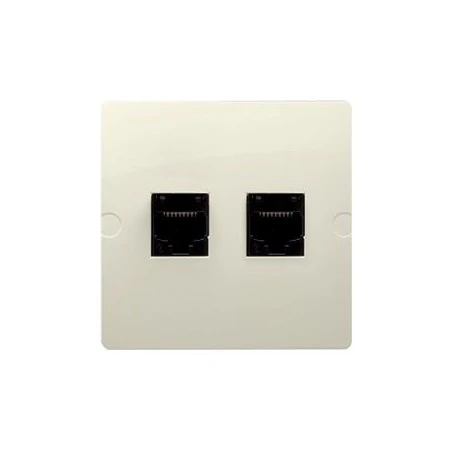 Gniazda-komputerowe - beżowe gniazdo sieciowe podwójne rj45 kategoria 5e bmf52.02/12 simon basic kontakt-simon 