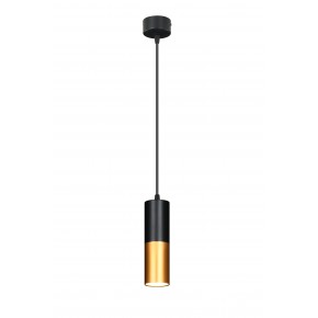Lampy-sufitowe - wisząca lampa sufitowa w kolorze czarnym z dodatkiem złotego 15w gu10 tuba 31-77677 candellux 