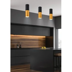 Oprawy-sufitowe - oprawa sufitowa w kolorze czarno-złotym na żarówkę gu10 15w 2281728 candellux 