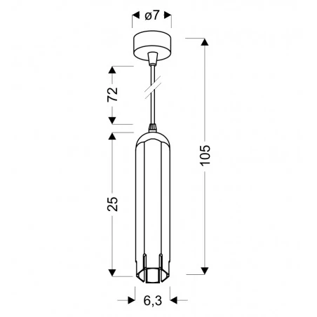 Lampy-sufitowe - biała lampa wisząca sufitowa w kształcie tuby sześciobok gu10 50w tuba 31-77684 candellux 