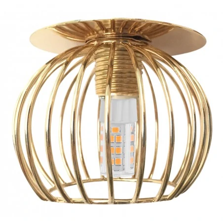 Lampy-sufitowe - dekoracyjna oprawa stropowa złoty koszyczek sk-93 g g9 40w 230v 2268750 candellux. 