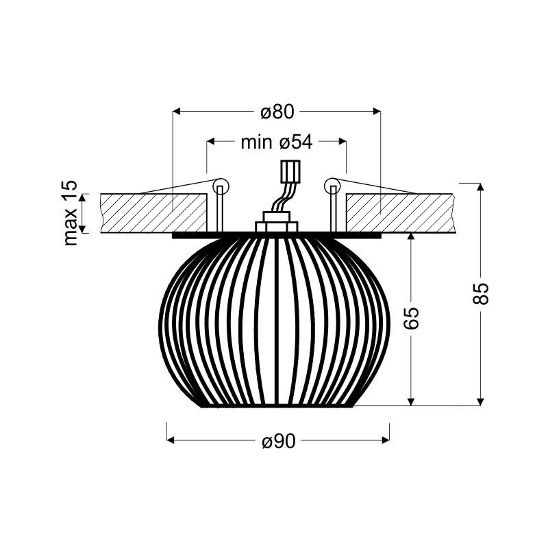 SK-93 G G9 40W 230V ZŁOTY oczko sufitowe lampa sufitowa.